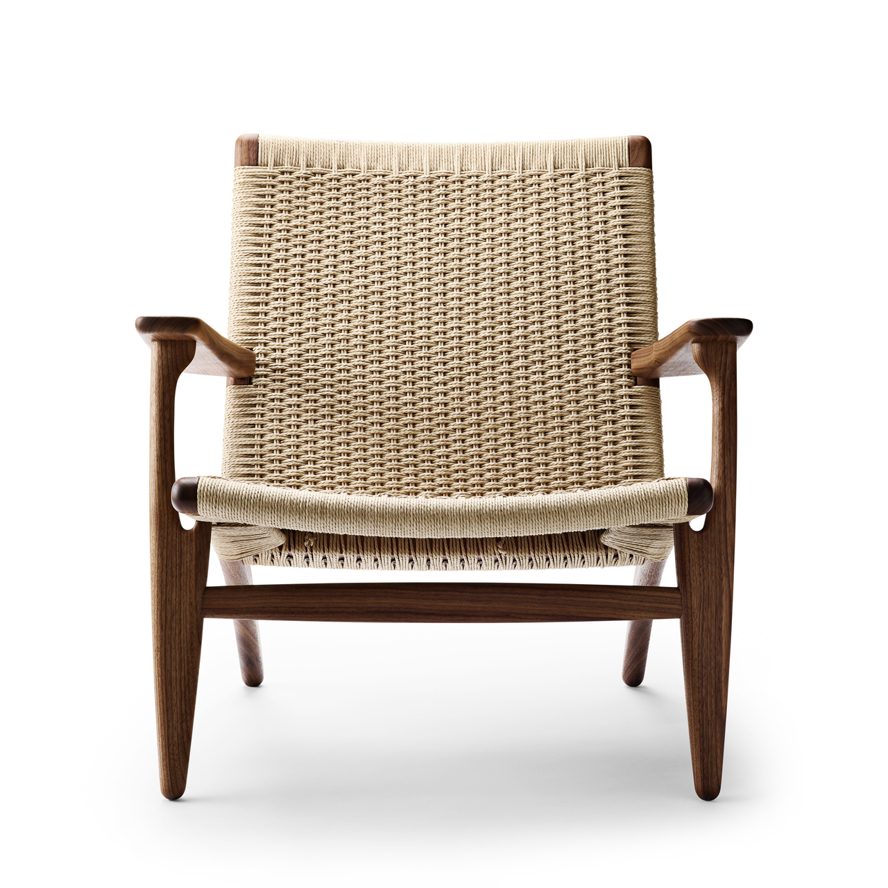 Carl Hansen & Søn Sessel 'CH25' Walnuss klarlack, Papierkordel Natur