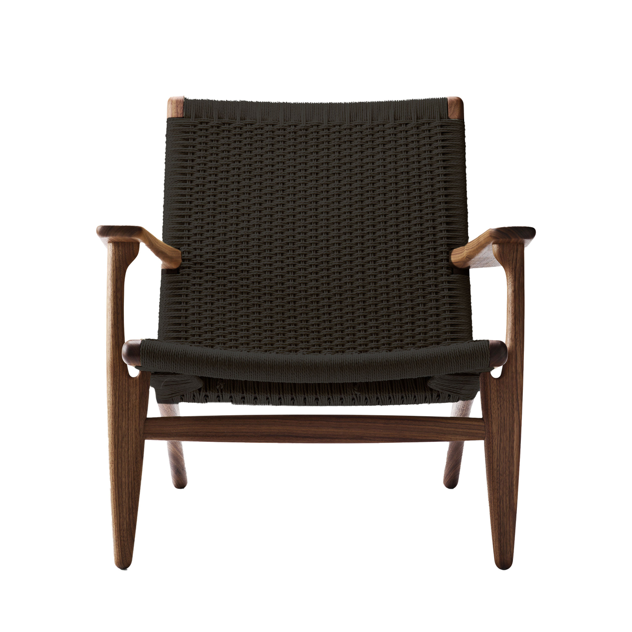 Carl Hansen & Søn Sessel 'CH25' Walnuss geölt, Papierkordel Schwarz