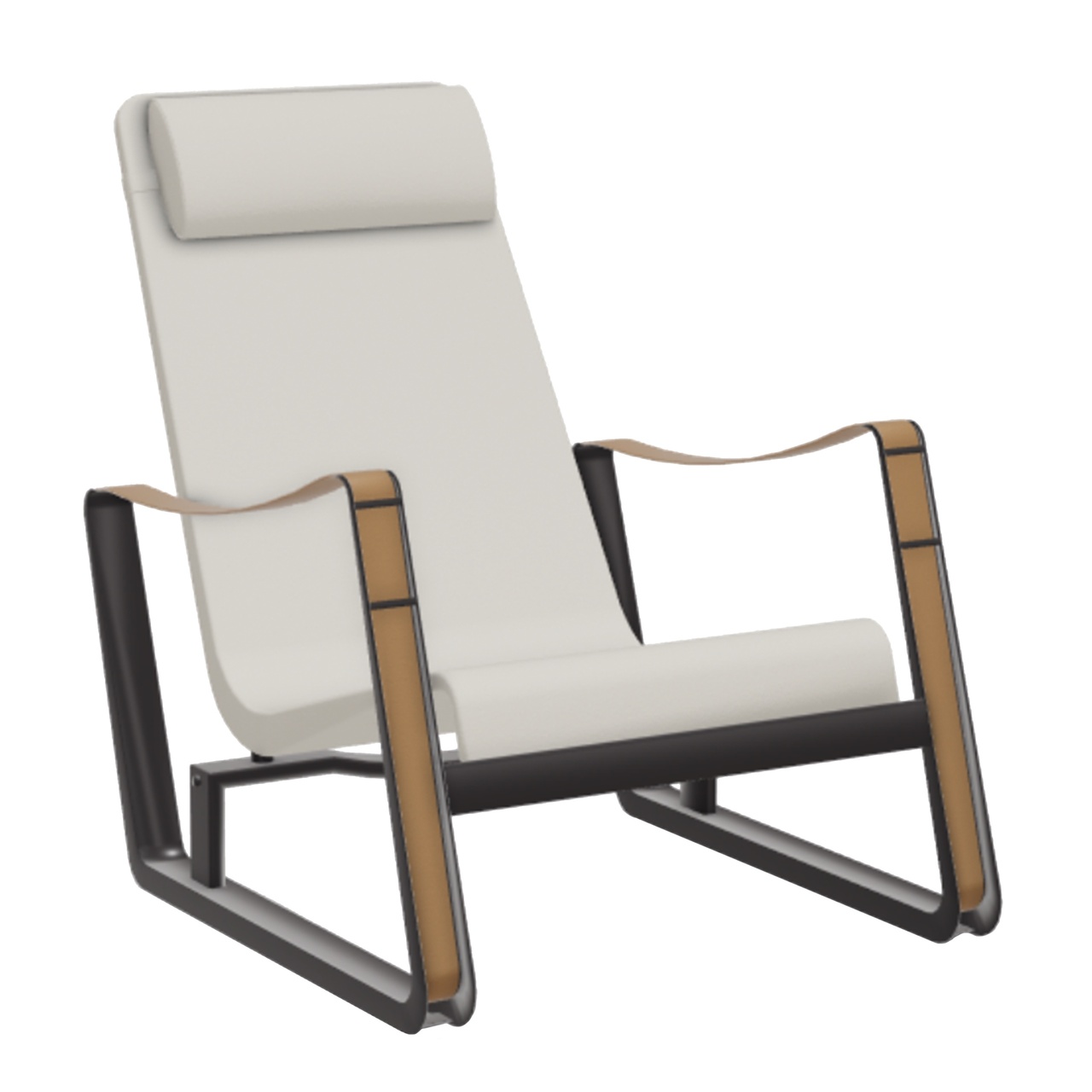 Vitra Sessel 'Cité' Gleiter für Teppichböden, Creme 01, Tiefschwarz