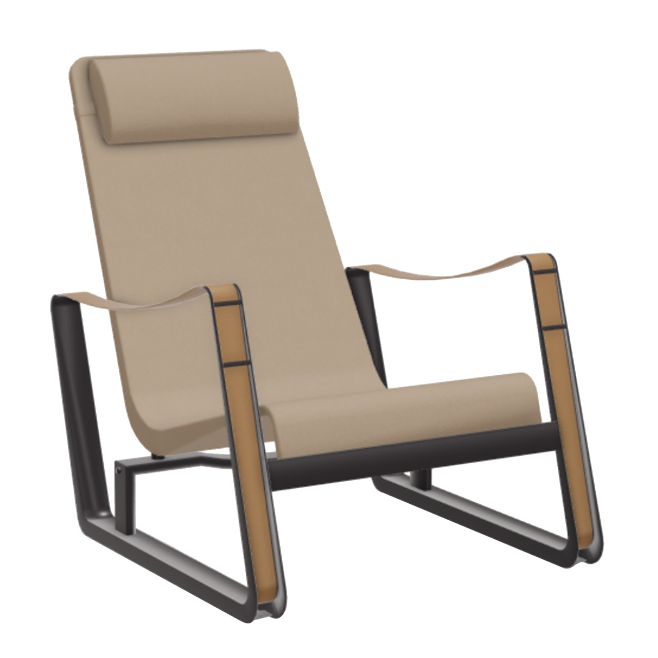 Vitra Sessel 'Cité' Gleiter für Teppichböden, Papyrus 05, Tiefschwarz