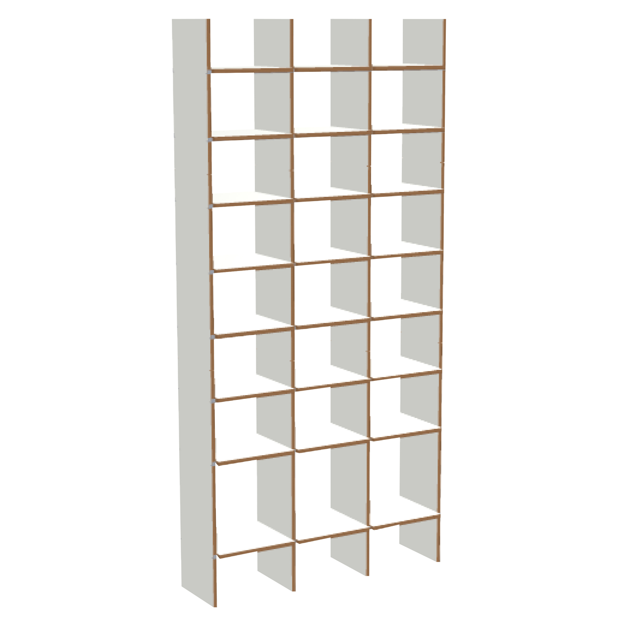 Nils Holger Moormann FNP - H: 223 cm - schmale Fächer - tief MDF weiss, B: 105.4 cm