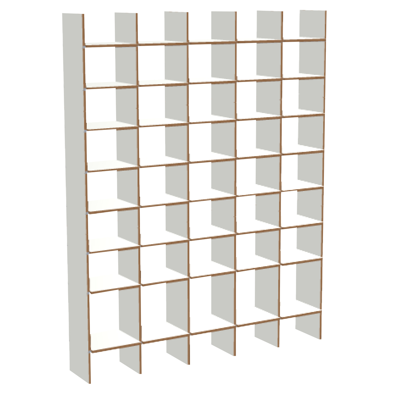 Nils Holger Moormann FNP - H: 223 cm - schmale Fächer - tief MDF weiss, B: 174.6 cm