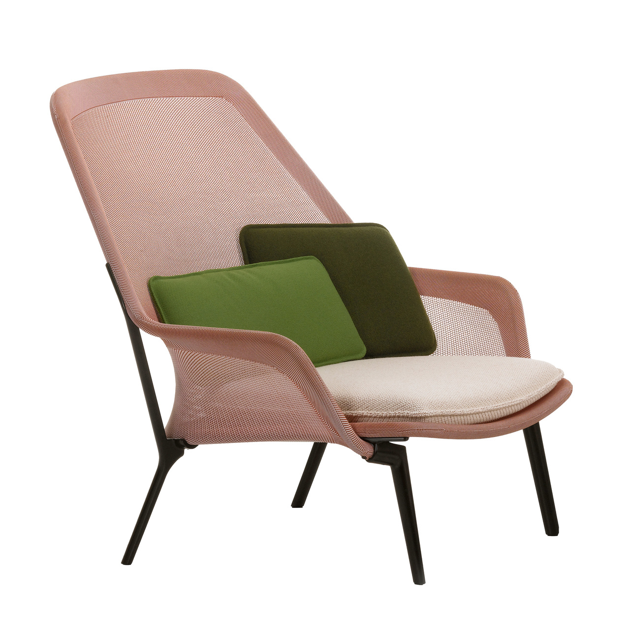 Vitra Slow Chair  Rot-Crème, Aluminiumguss pulverbeschichtet chocolate