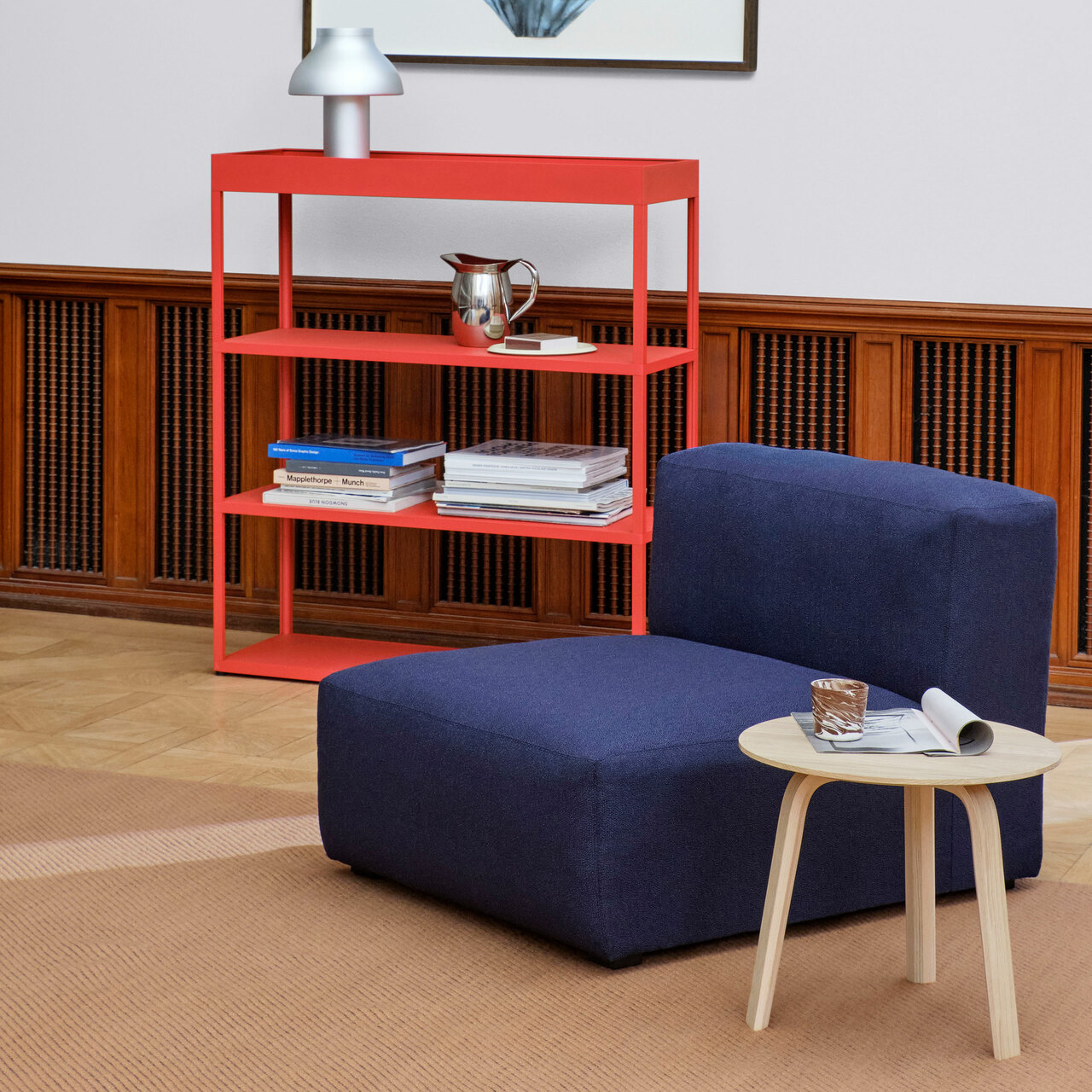 Hay Living Bella Coffee Table Ø: 45 cm / H: 49 cm , Eiche braunschweiggrün lackiert