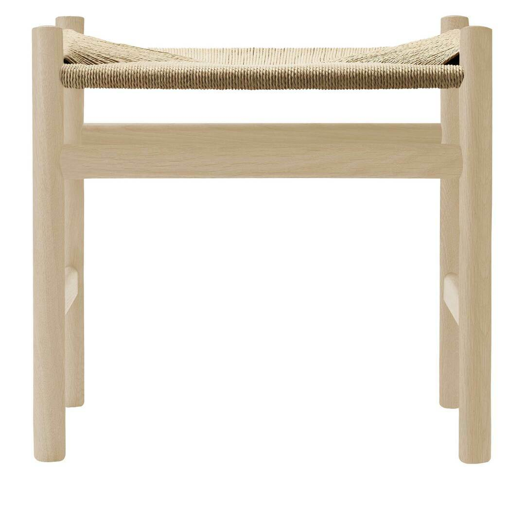 Carl Hansen & Søn Hocker 'CH53' Eiche Weissöl geölt, Papierkordel Natur, H: 39 cm