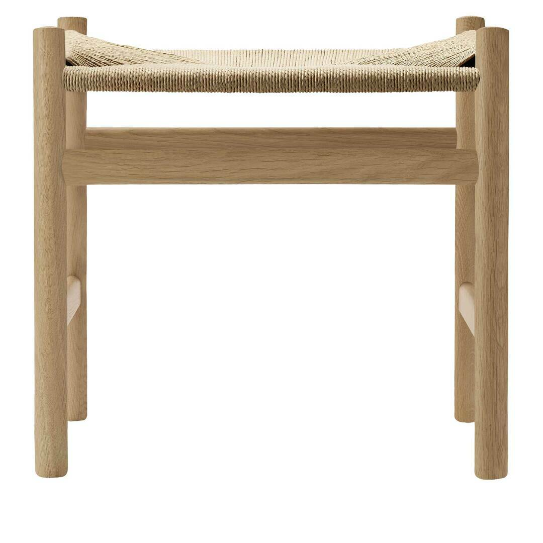 Carl Hansen & Søn Hocker 'CH53' Buche geölt, Papierkordel Natur, H: 39 cm