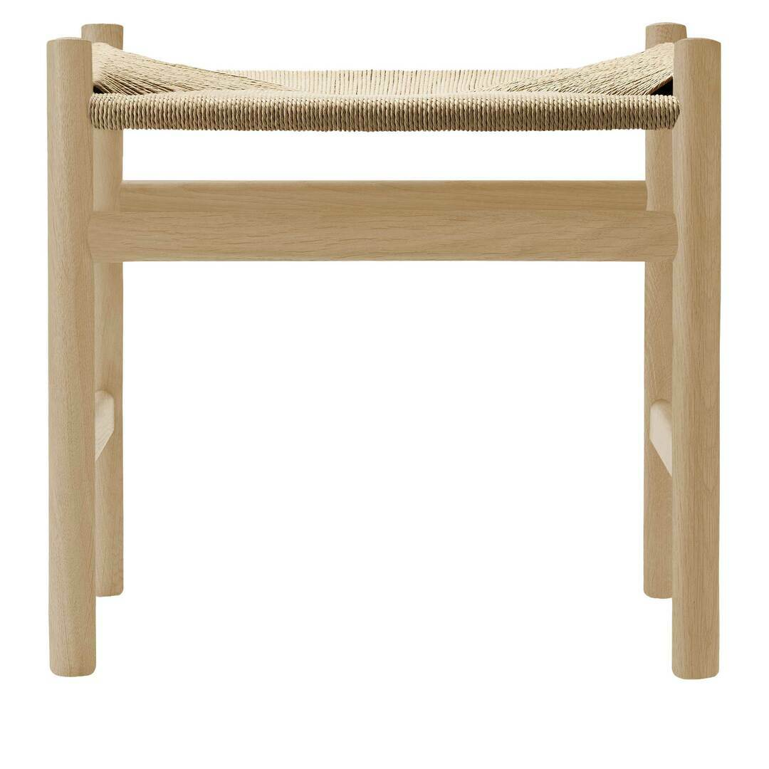 Carl Hansen & Søn Hocker 'CH53' Eiche geseift, Papierkordel Natur, H: 39 cm