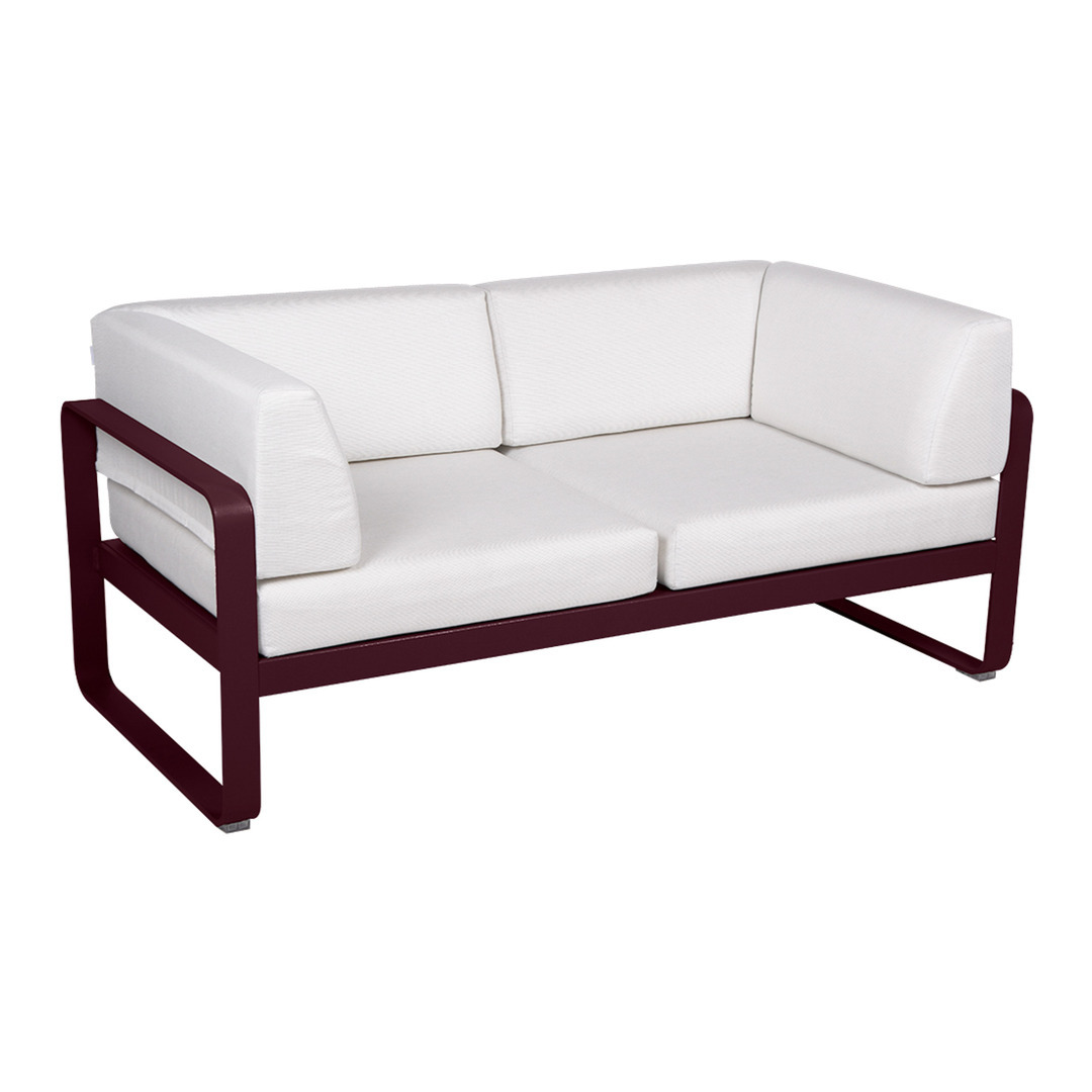 Fermob 2-Sitzer Club-Sofa 'Bellevie' Schwarzkirsche B9, Grauweiss 81