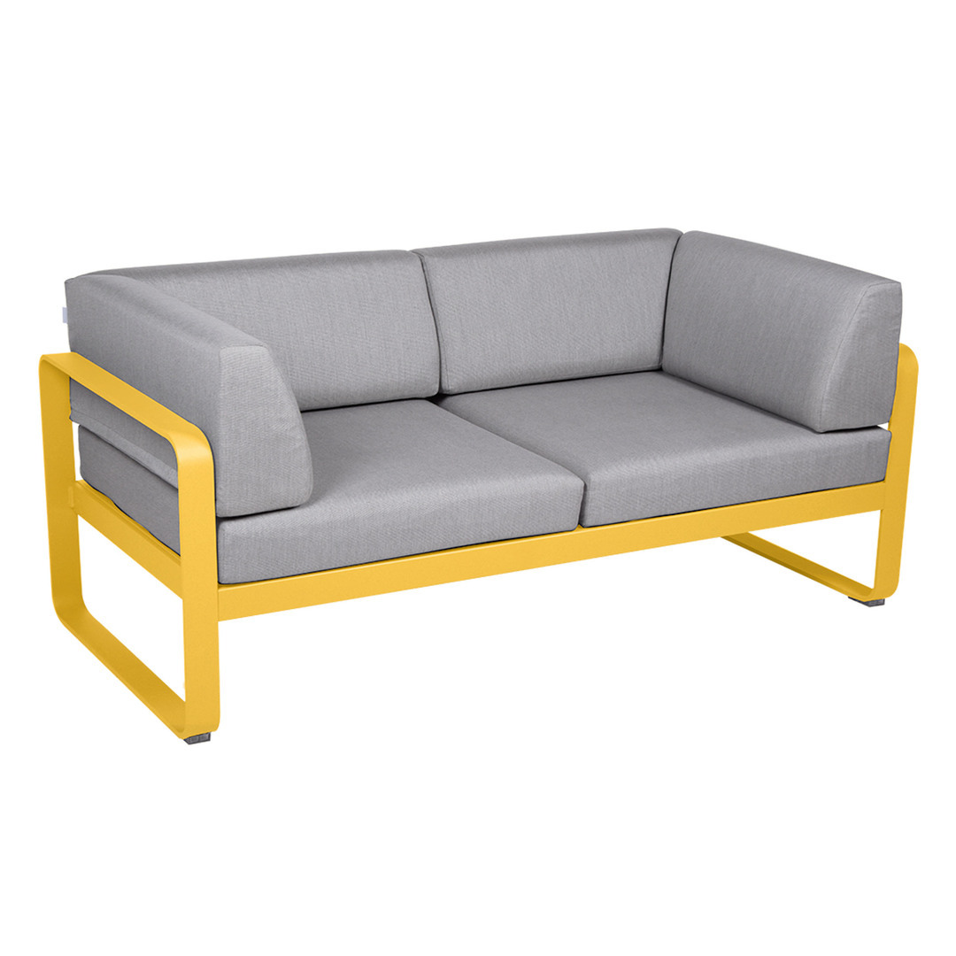 Fermob 2-Sitzer Club-Sofa 'Bellevie' Honig C6, Flanellgrau 79