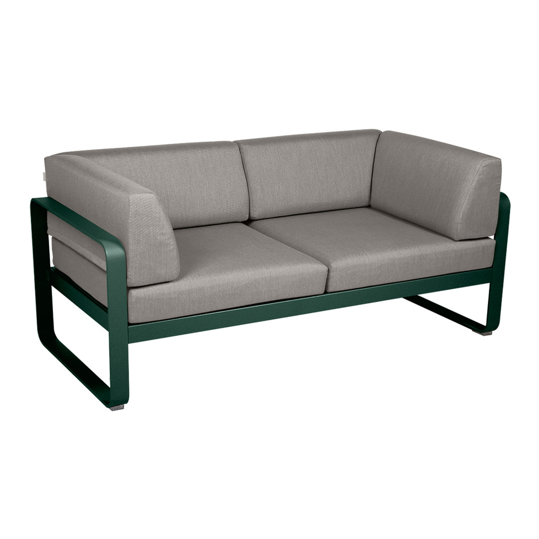 Fermob 2-Sitzer Club-Sofa 'Bellevie' Zederngrün 02, Taupe Grau B8