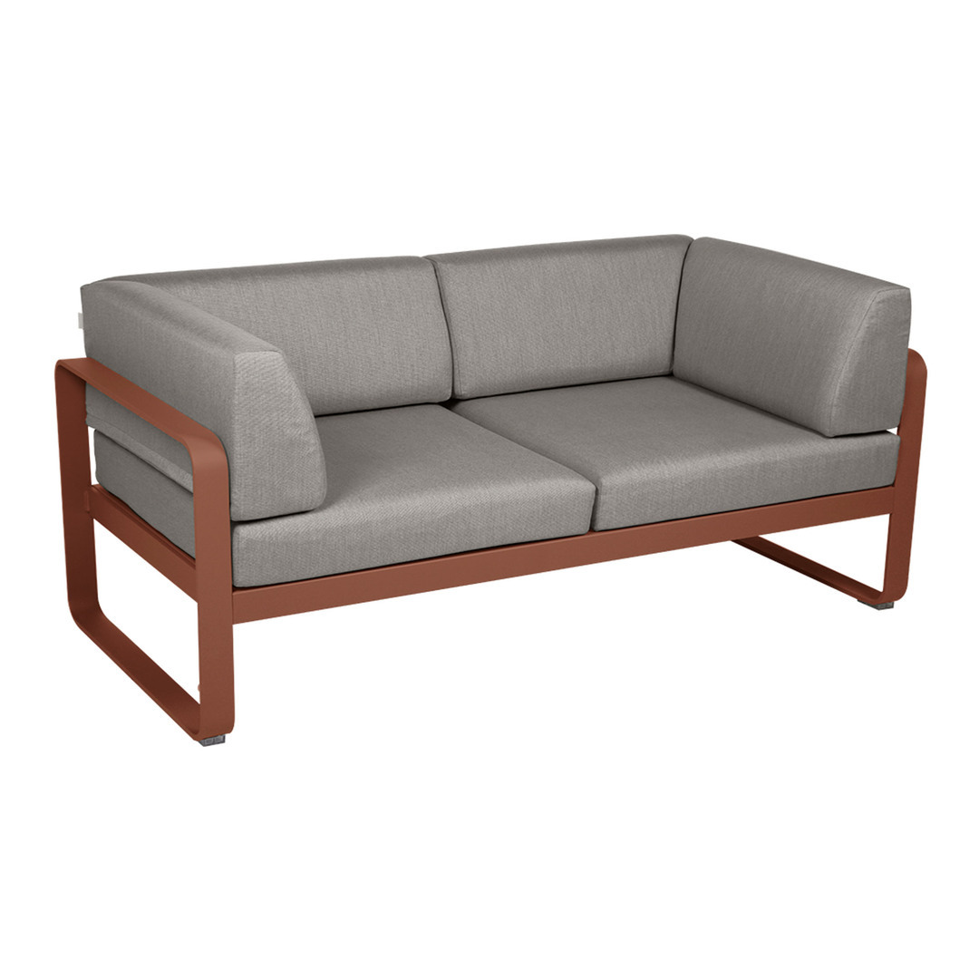 Fermob 2-Sitzer Club-Sofa 'Bellevie' Ockerrot 20, Taupe Grau B8