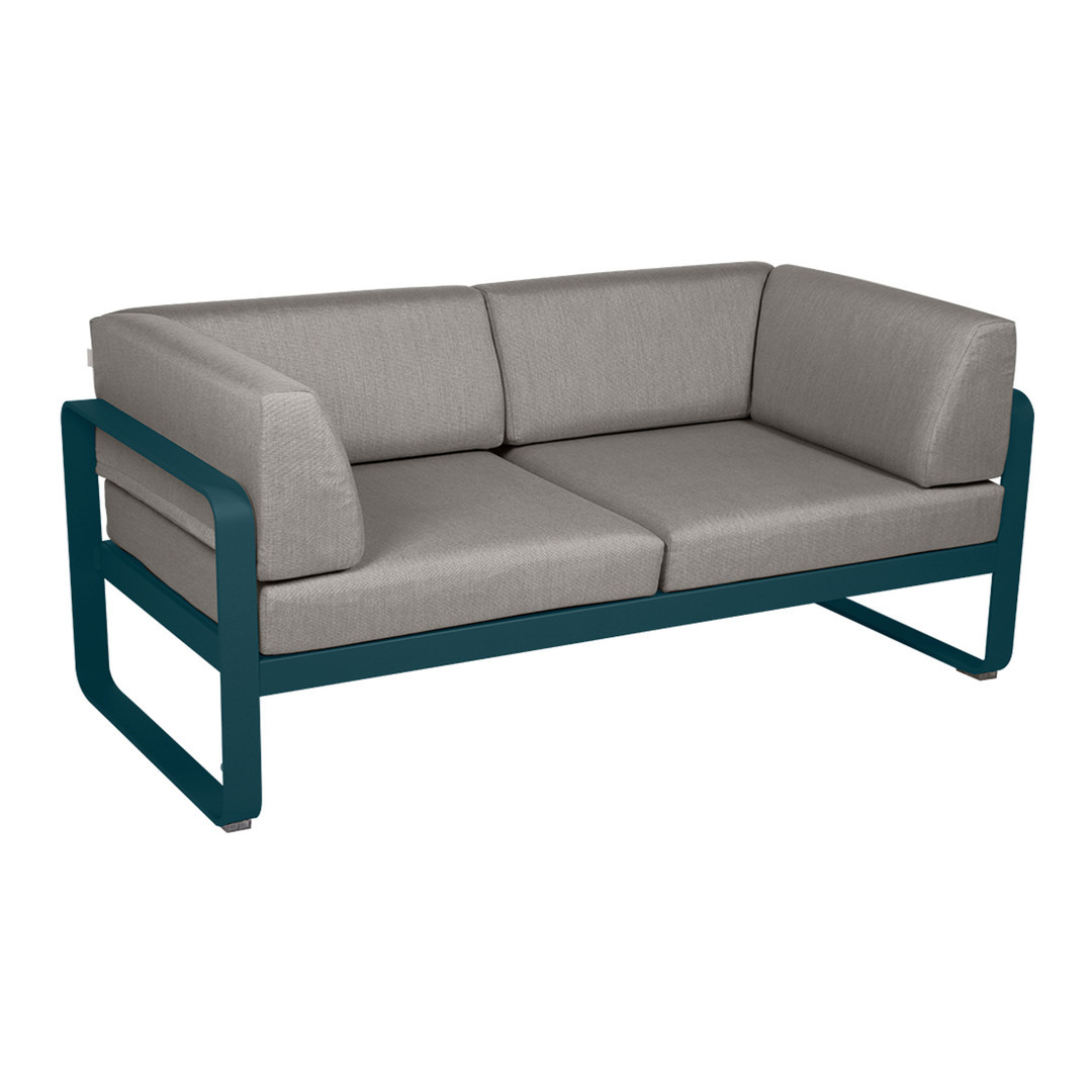 Fermob 2-Sitzer Club-Sofa 'Bellevie' Acapulcoblau 21, Taupe Grau B8