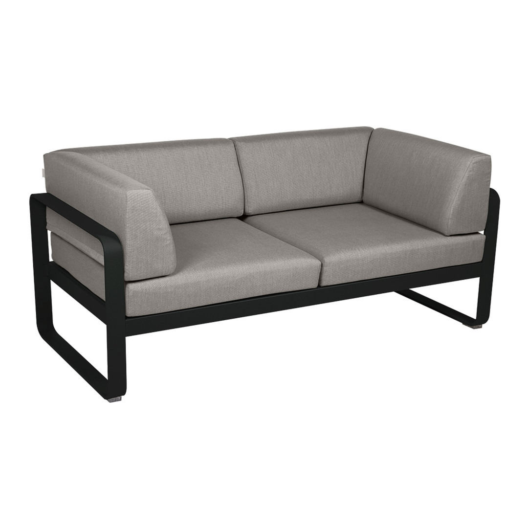 Fermob 2-Sitzer Club-Sofa 'Bellevie' Lakritze / Schwarz 42, Taupe Grau B8