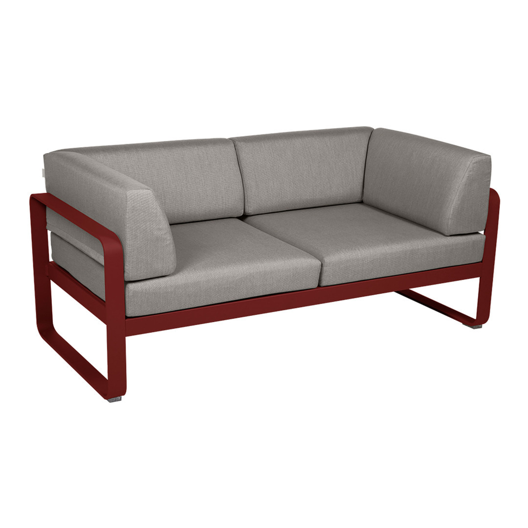Fermob 2-Sitzer Club-Sofa 'Bellevie' Chili 43, Taupe Grau B8