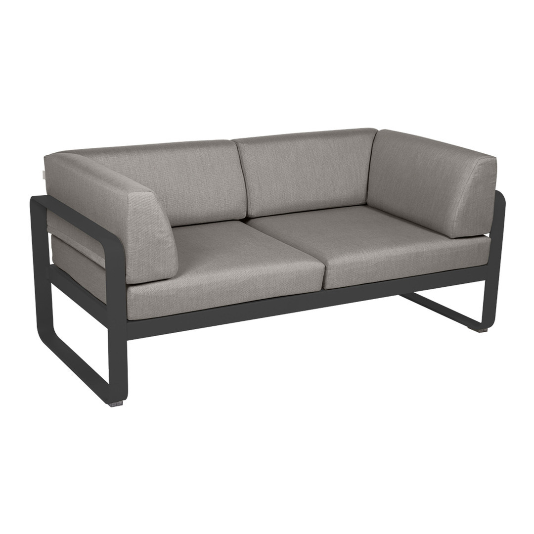 Fermob 2-Sitzer Club-Sofa 'Bellevie' Anthrazit 47, Taupe Grau B8