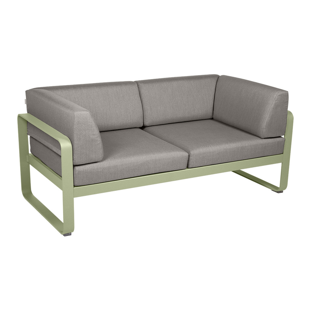 Fermob 2-Sitzer Club-Sofa 'Bellevie' Lindgrün 65, Taupe Grau B8