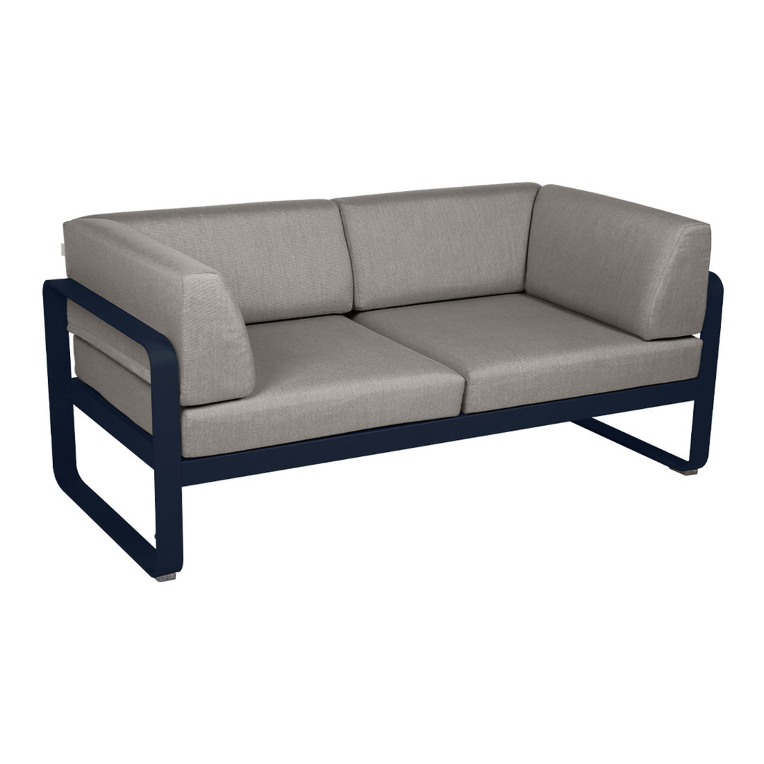 Fermob 2-Sitzer Club-Sofa 'Bellevie' Abyssblau 92, Taupe Grau B8