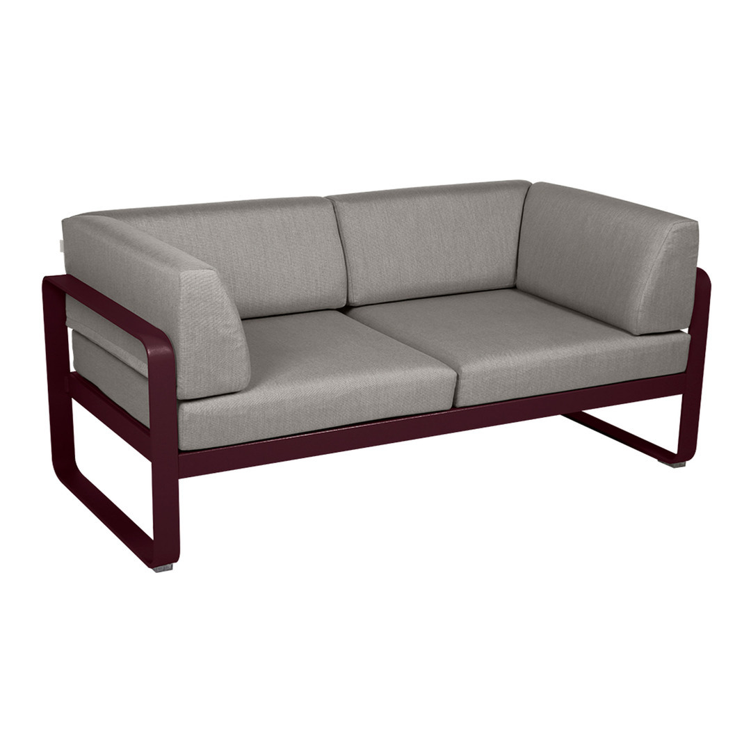 Fermob 2-Sitzer Club-Sofa 'Bellevie' Schwarzkirsche B9, Taupe Grau B8