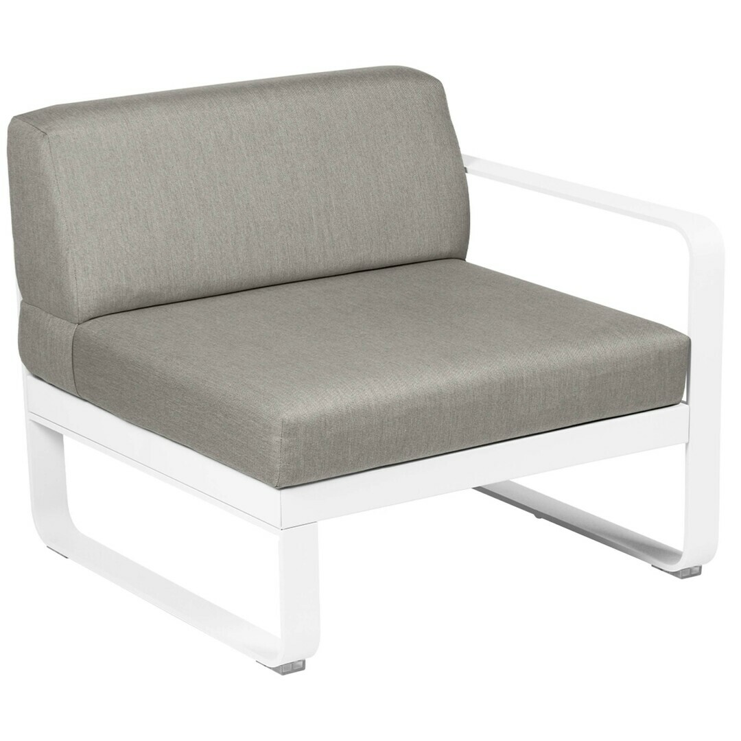 Fermob Rechtes 1-Sitzer Modul 'Bellevie' Weiss 01, Taupe Grau B8