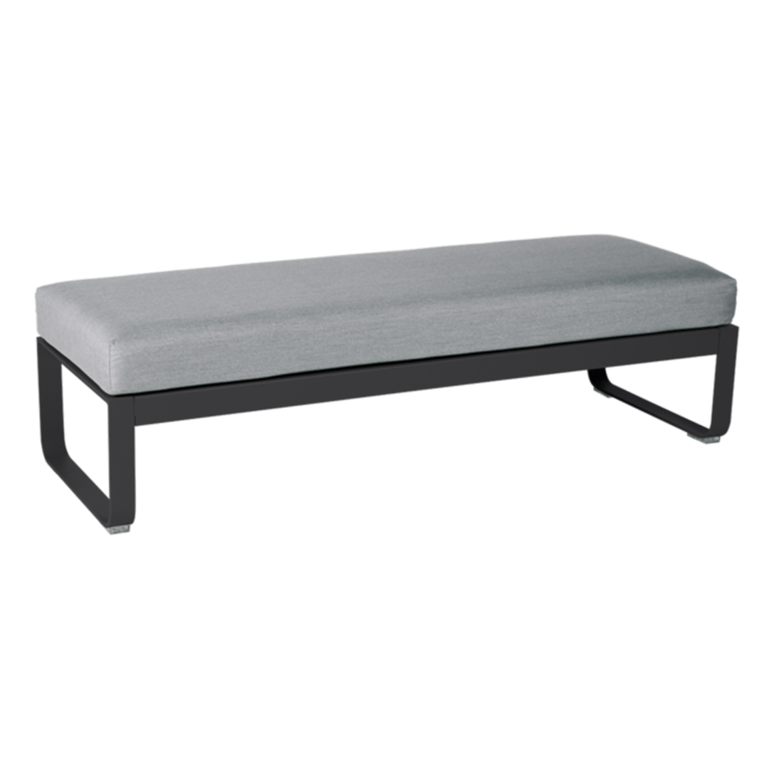 Fermob Bellevie 2-Seater-Ottoman Anthrazit 47, Flanellgrau 79