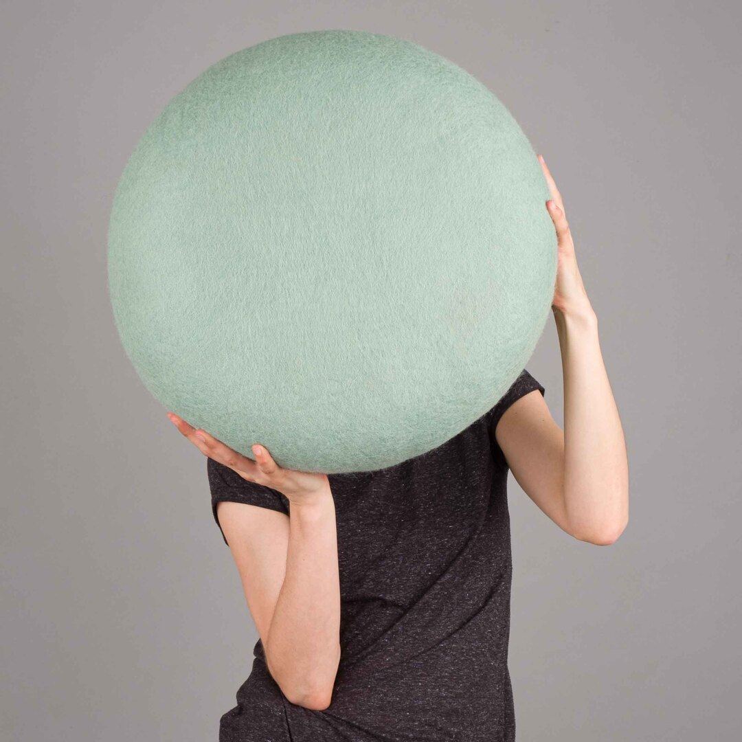myfelt Filz Colour Pouf M Ø: 48 cm / H: 18 cm , Türkisgrau - Fine