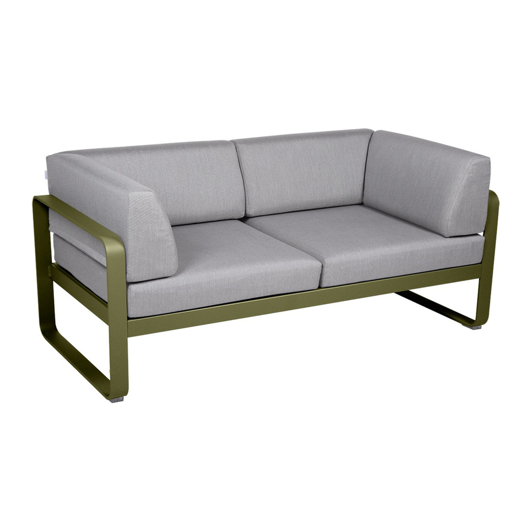 Fermob 2-Sitzer Club-Sofa 'Bellevie' Pesto D3, Flanellgrau 79