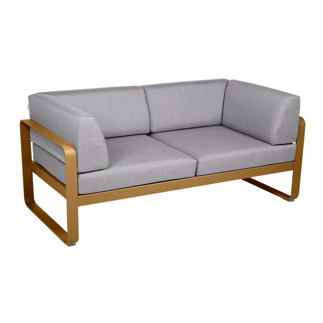 Fermob 2-Sitzer Club-Sofa 'Bellevie' Lebkuchen D2, Flanellgrau 79