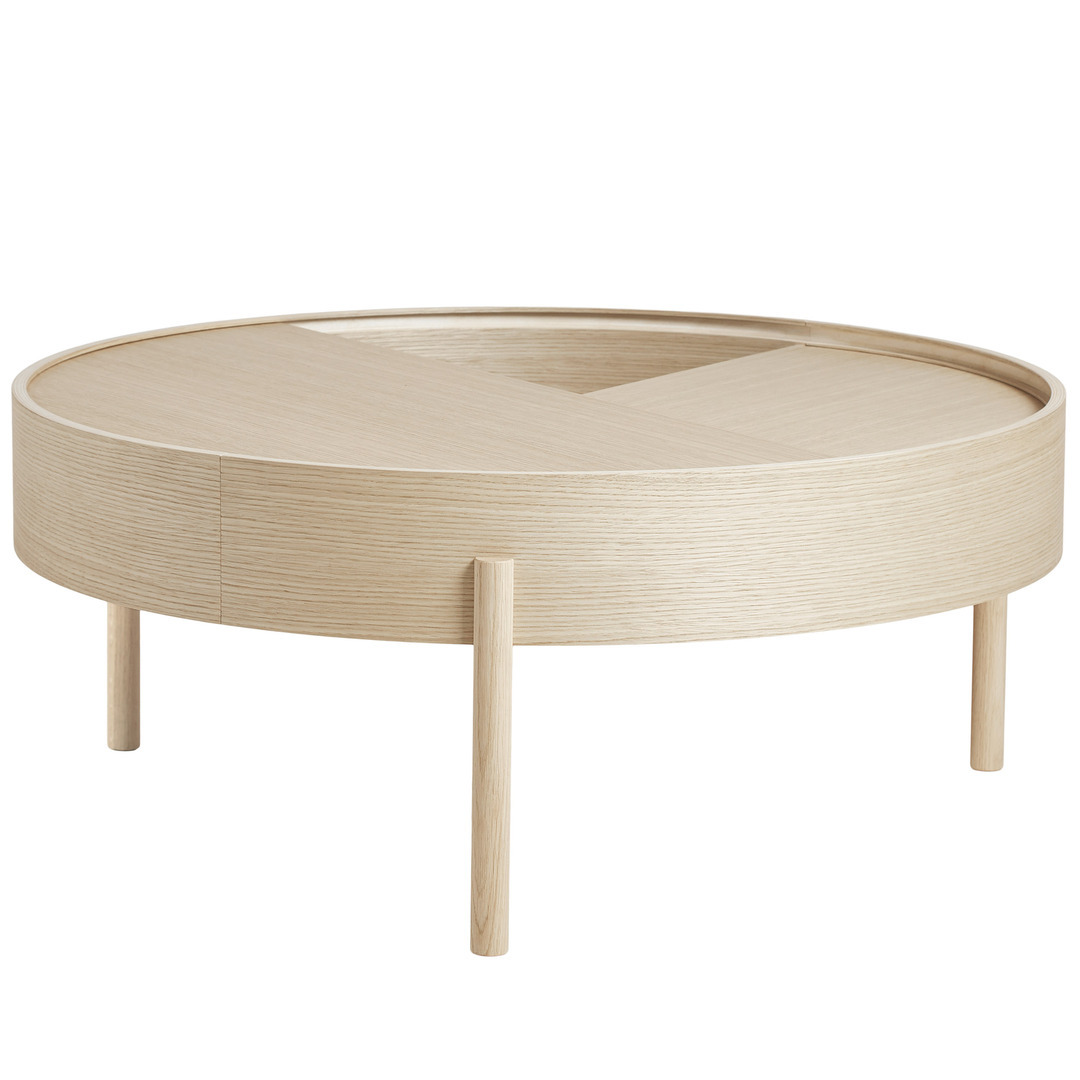 Woud Arc Coffee Table Eschenholz weiss pigmentiert und lackiert, Ø: 89 cm