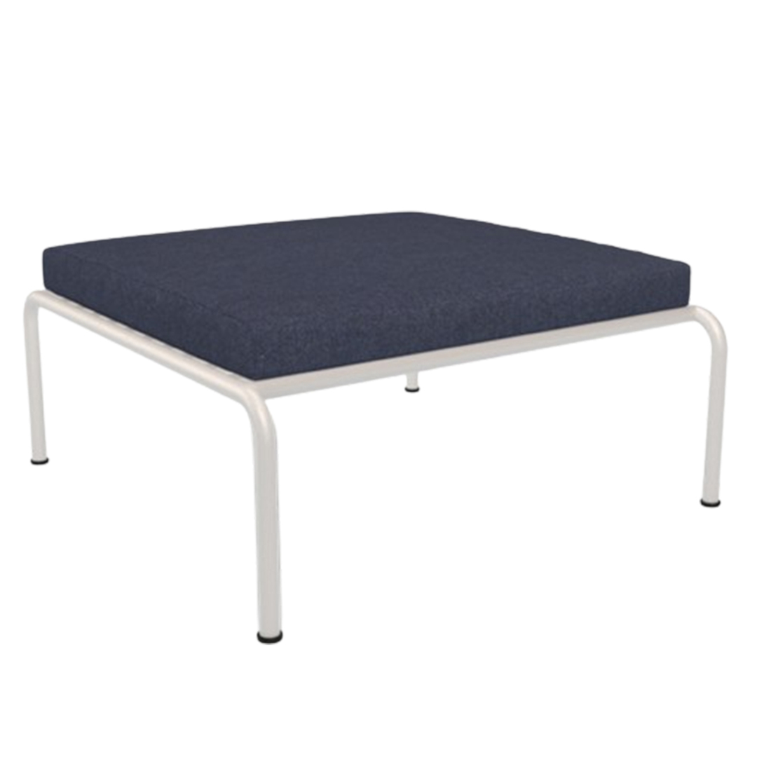 Houe Ottomane 'Avon' Muted White 08, Indigo 53 - Sunbrella Heritage
