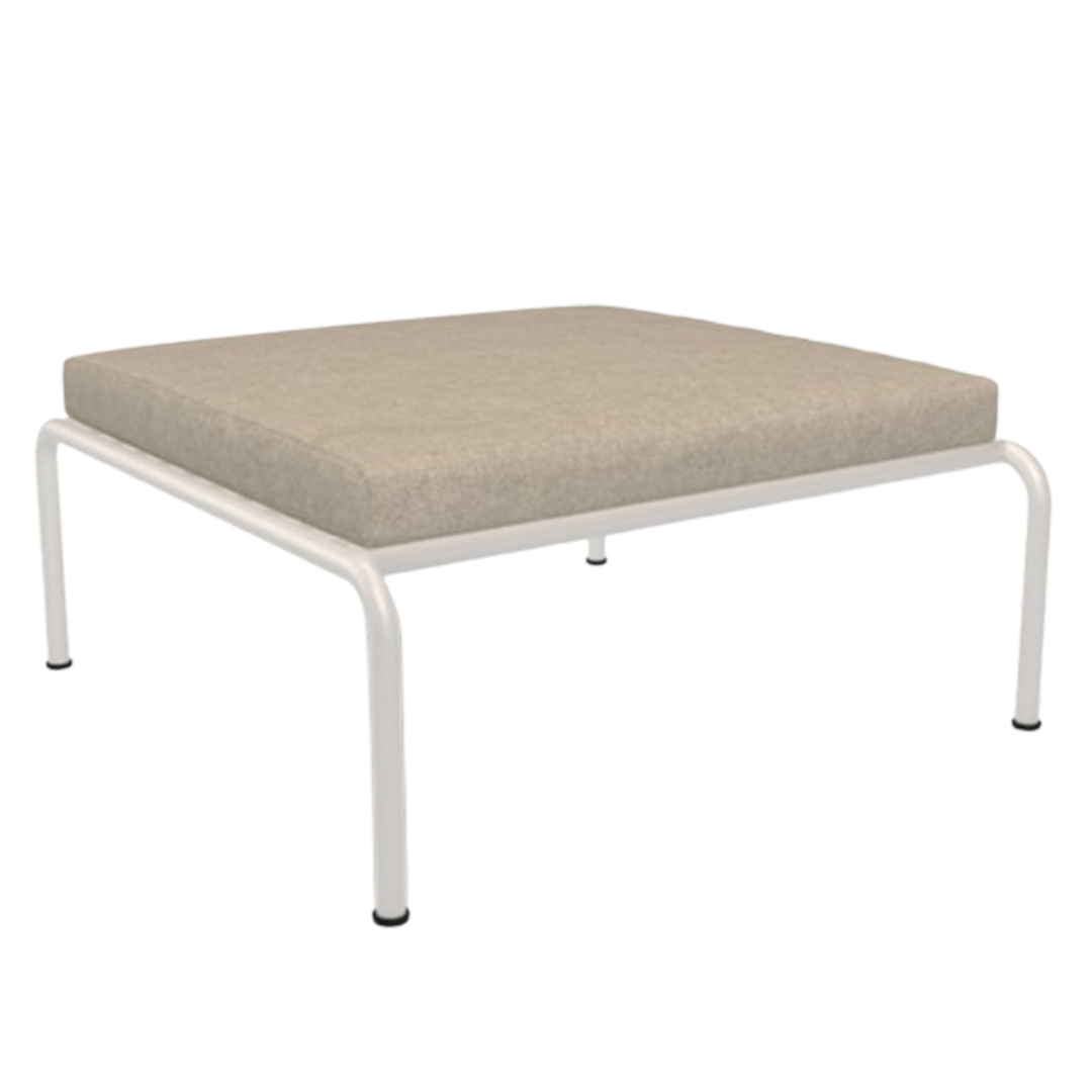 Houe Ottomane 'Avon' Muted White 08, Papyrus 95 - Sunbrella Heritage