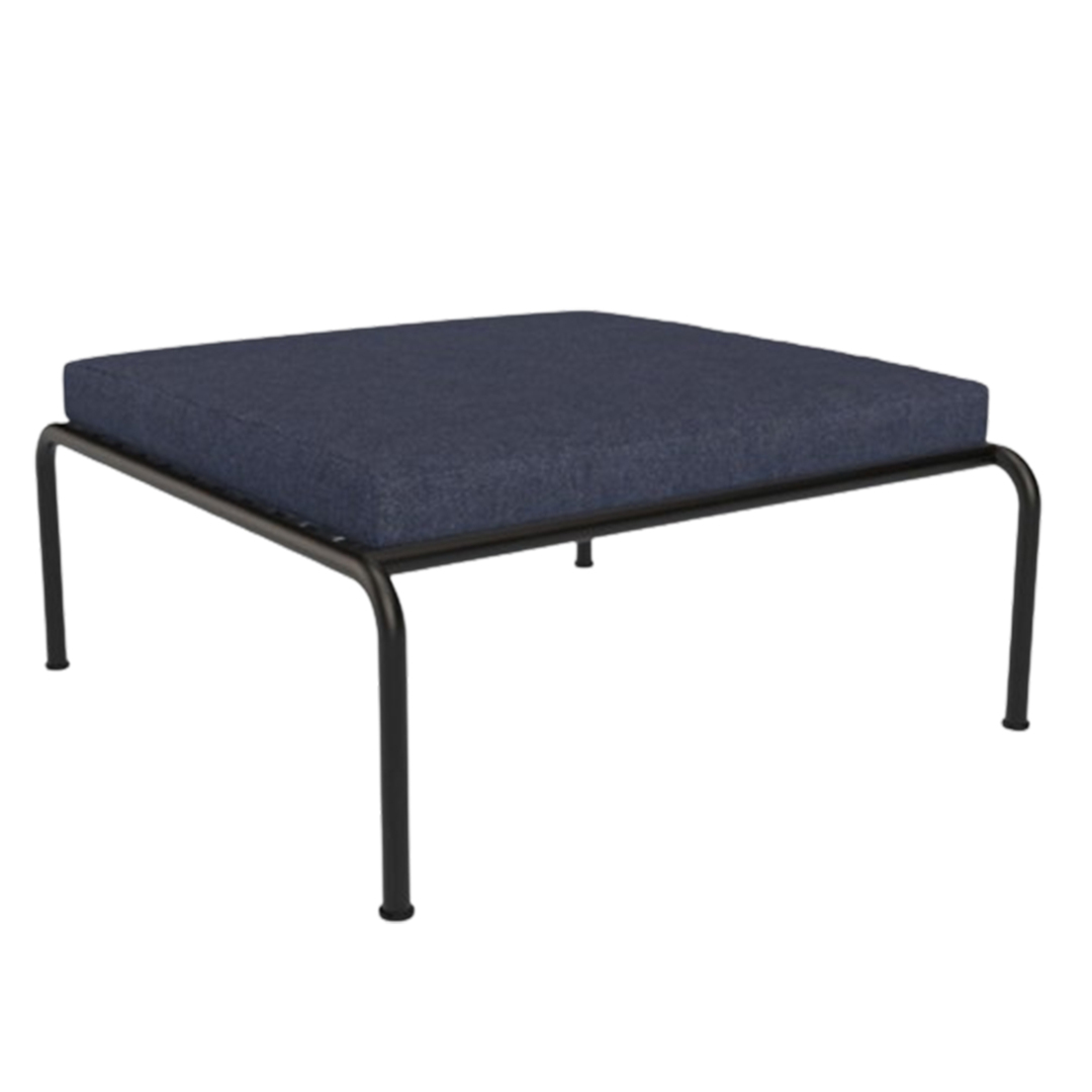 Houe Ottomane 'Avon' Schwarz 12, Indigo 53 - Sunbrella Heritage