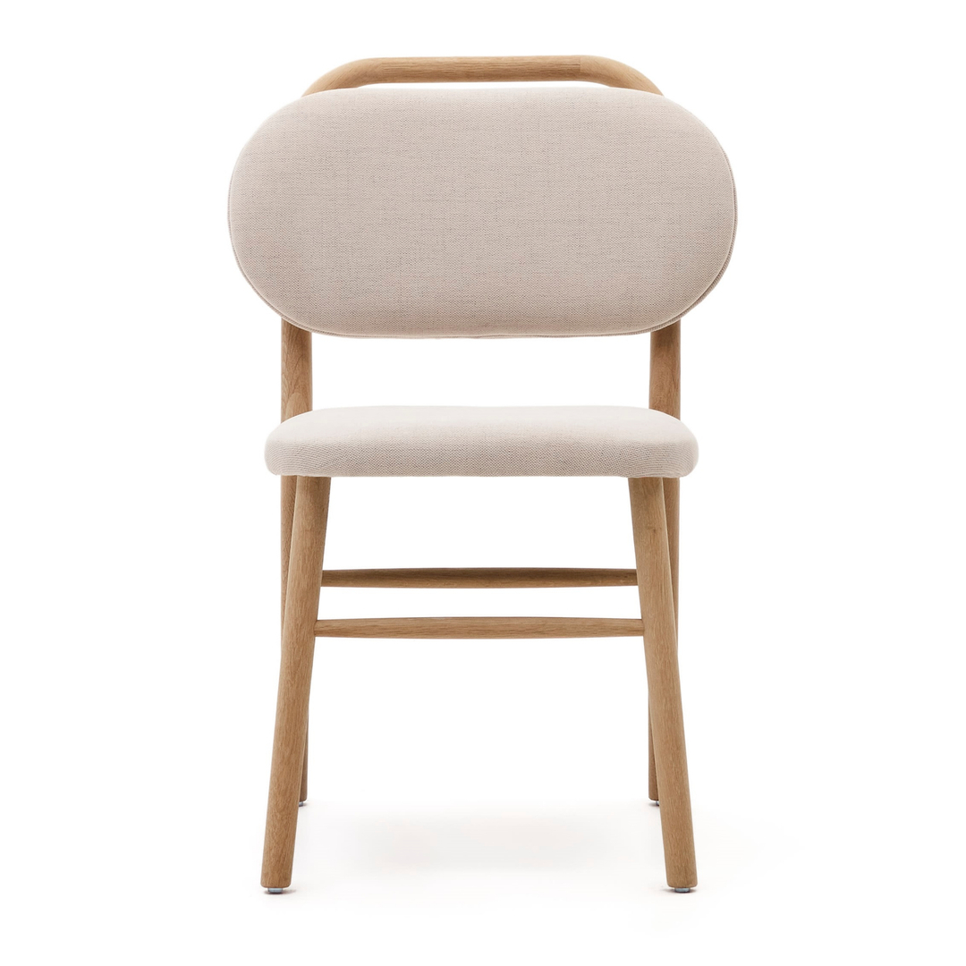 Kave Home  Stuhl mit Chenille Bezug 2er Set Preis pro Stuhl 'Helda' von Kave Home Beige, Natur