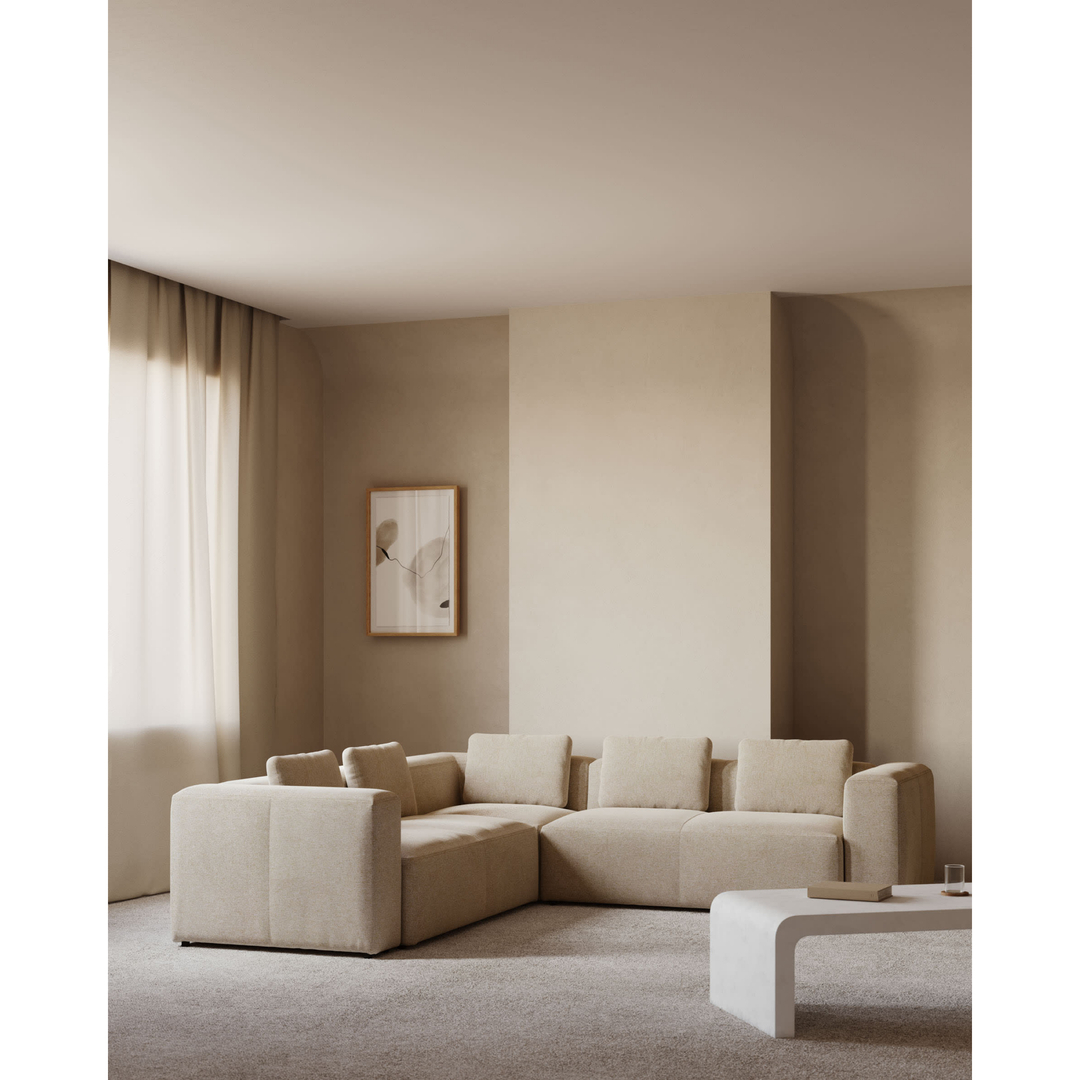 Kave Home  5-Sitzer Ecksofa Blok von Kave Home Beige 