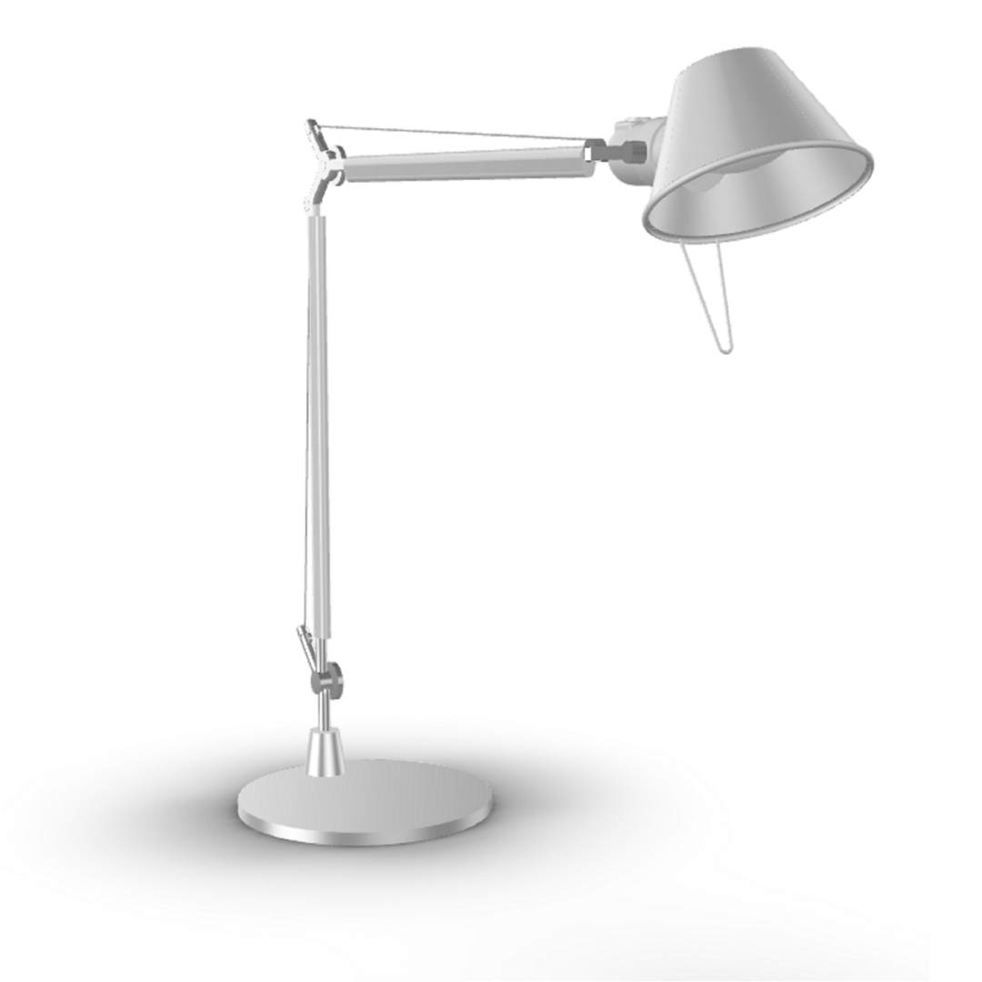 Artemide All. Pure Integralis - Tischleuchte Tolomeo LED T von Artemide with table base ø 23 cm, aluminum