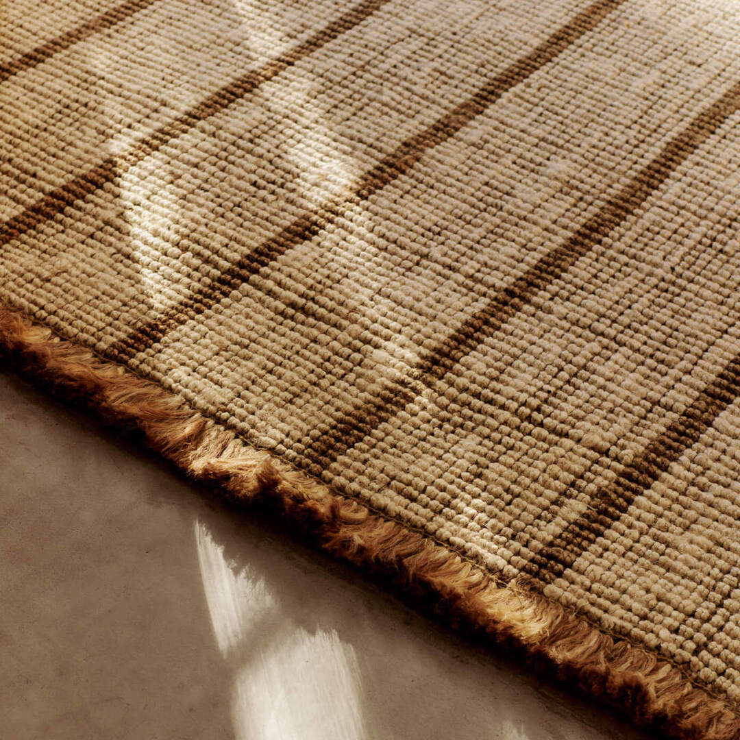 Ferm Living Teppich Athens Stripes von Ferm Living Natural / Off-white