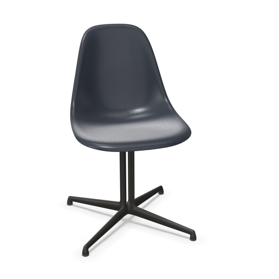 Vitra Eames Fiberglas Side Chair DSL von Vitra 02 Navy Blue, Basic Dark 30 pulverbeschichtet (glatt), Filzgleiter basic dark für Hartboden 05
