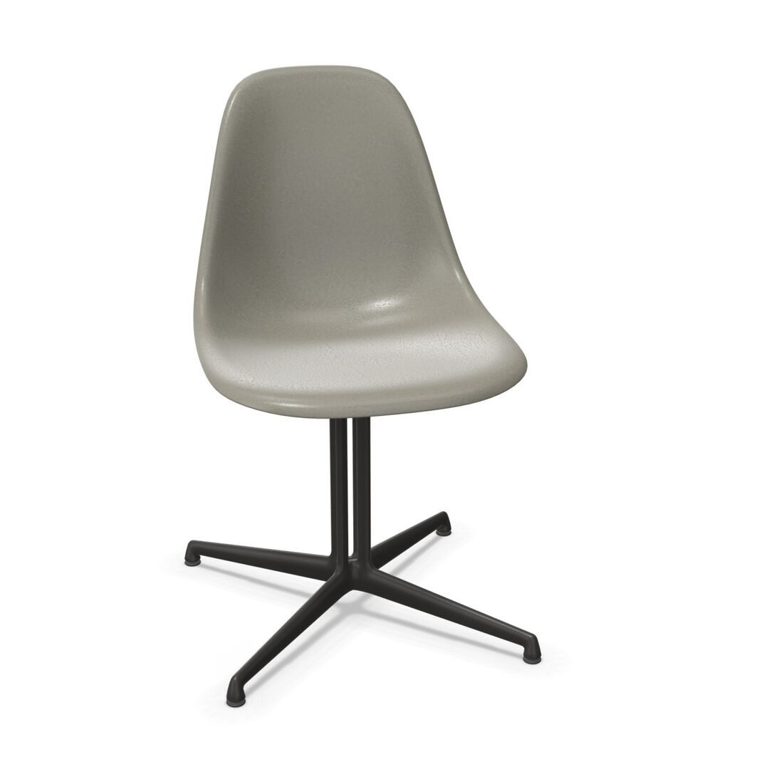 Vitra Eames Fiberglas Side Chair DSL von Vitra 06 Raw Umber, Basic Dark 30 pulverbeschichtet (glatt), Filzgleiter basic dark für Hartboden 05