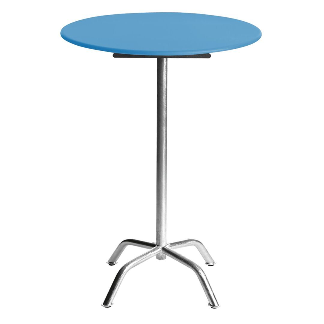 Manufakt Runder Stehtisch 'Bättig' Matt Himmelblau, Ø: 60 cm, 3-Beinig