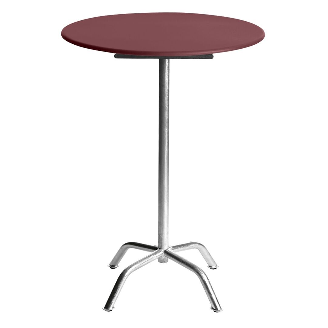 Manufakt Runder Stehtisch 'Bättig' Matt Rubinrot, Ø: 60 cm, 3-Beinig