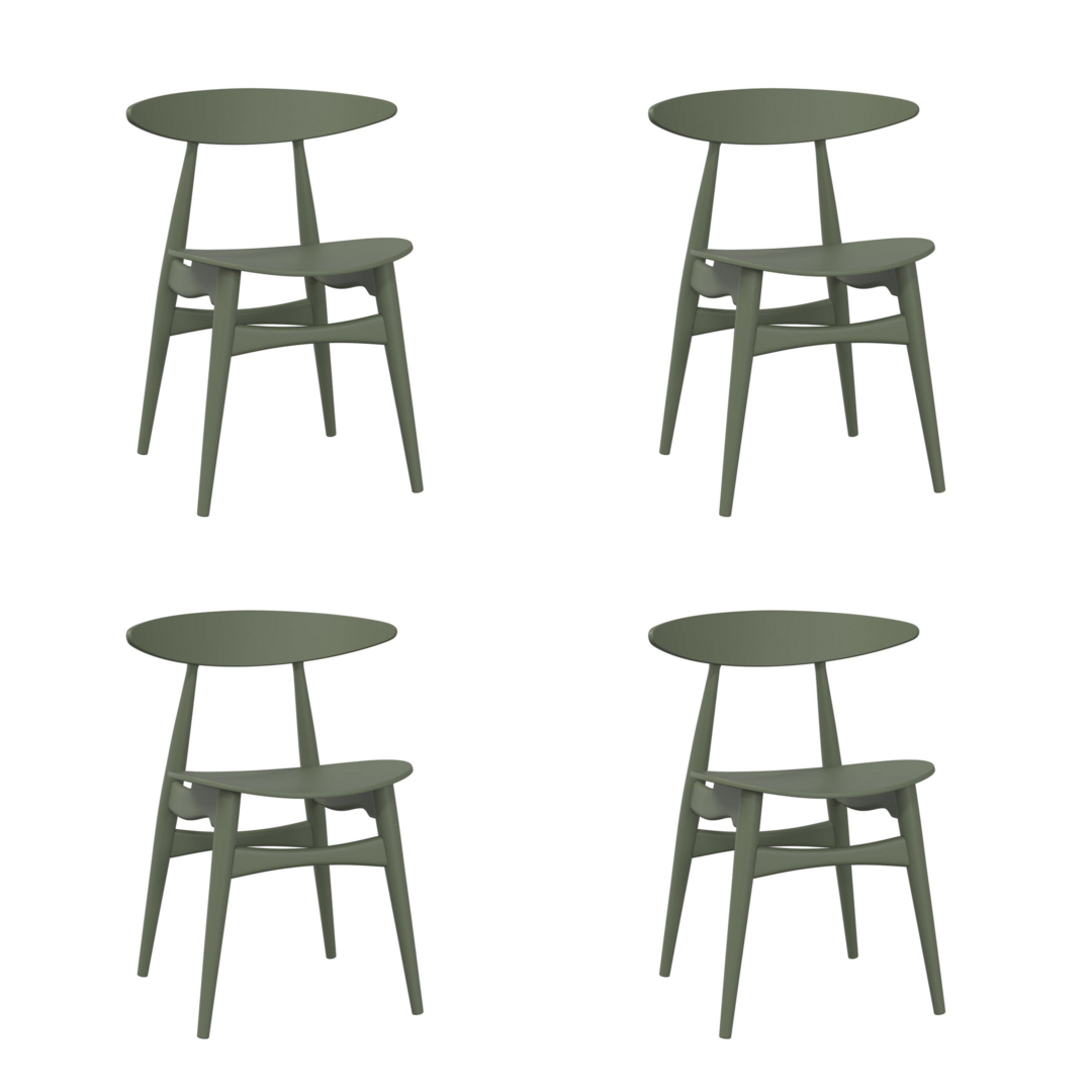 Carl Hansen & Søn Bunter Stuhl 'CH33T' Buche Natural Olive Green