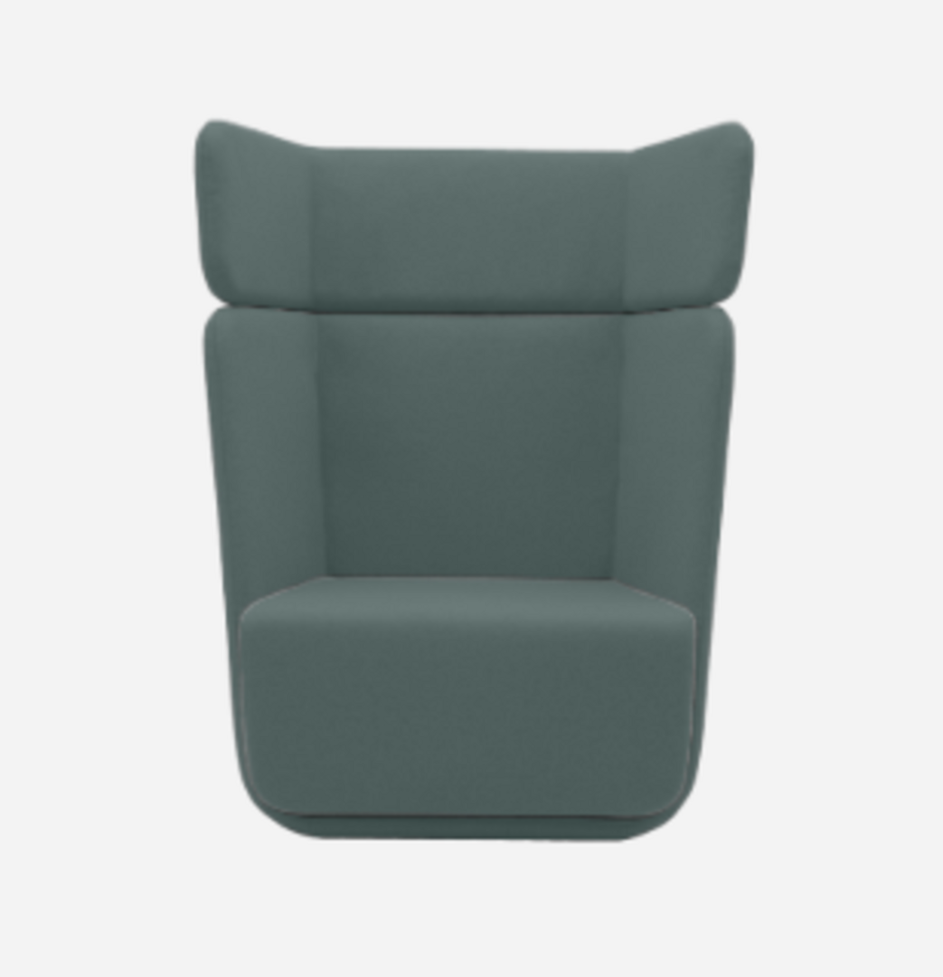 Softline Basket Sessel mit hohem Rücken - Felt Melange - 293 Grey Green
