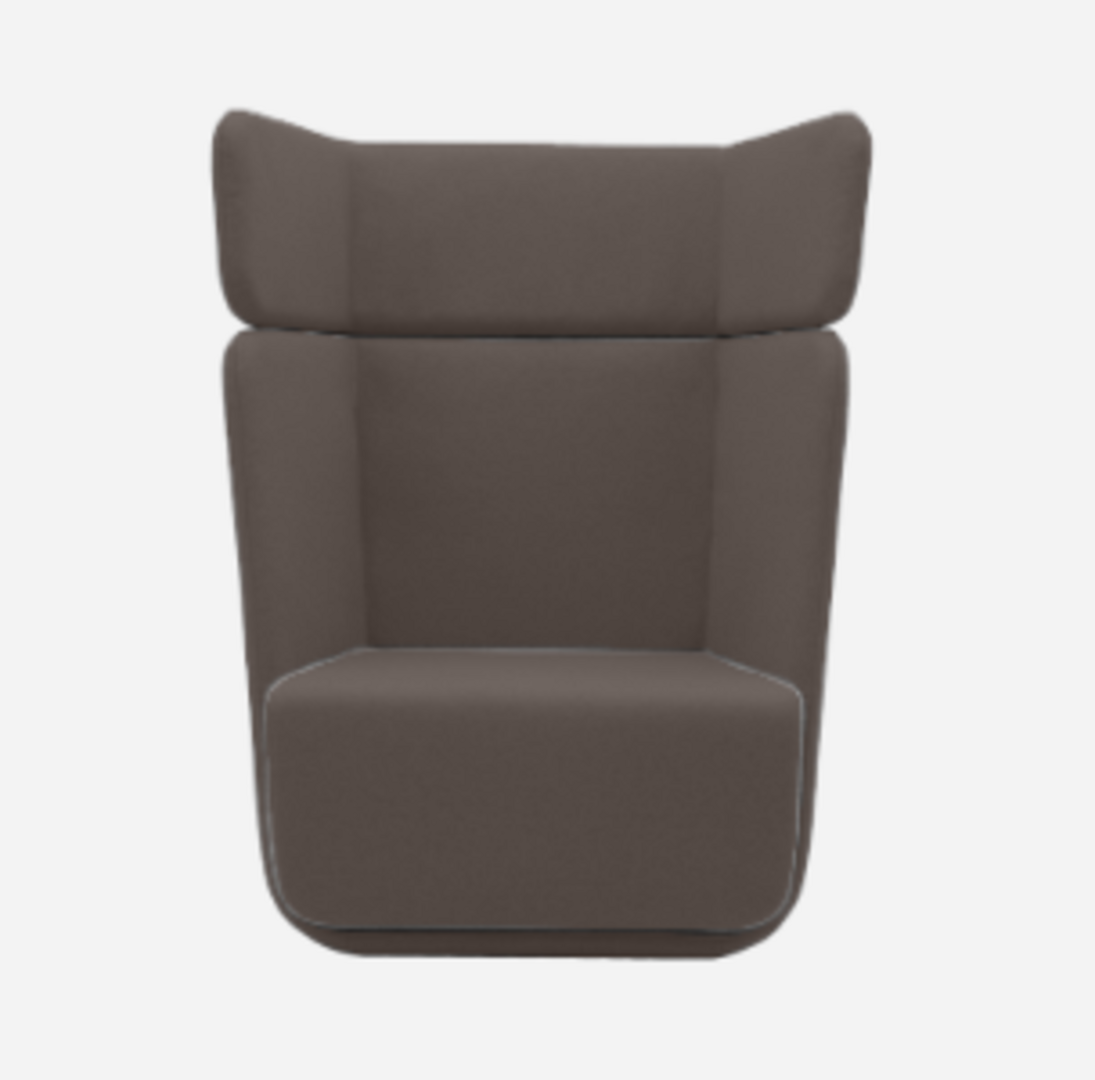 Softline Basket Sessel mit hohem Rücken - Felt Melange - 300 Dark Brown