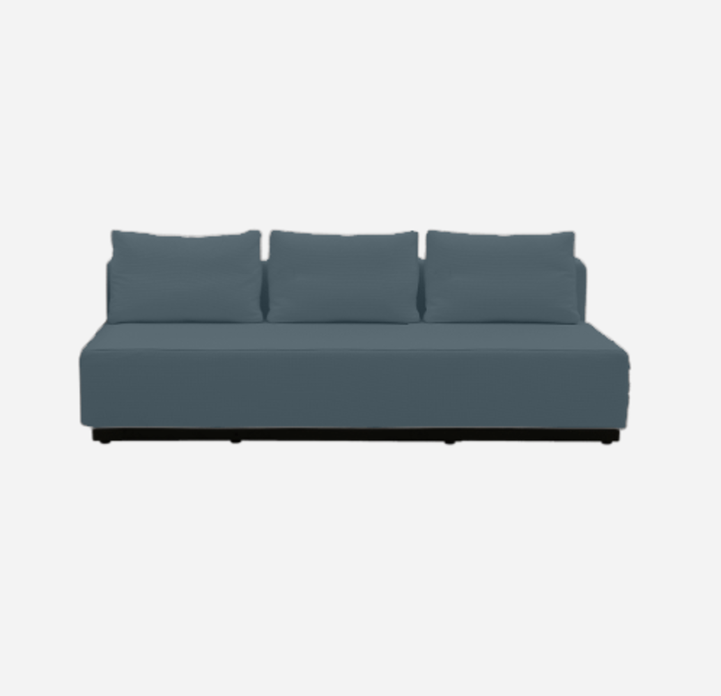 Softline Nevada 3-P Schlafsofa-Felt Melange - 846 Blue Grey