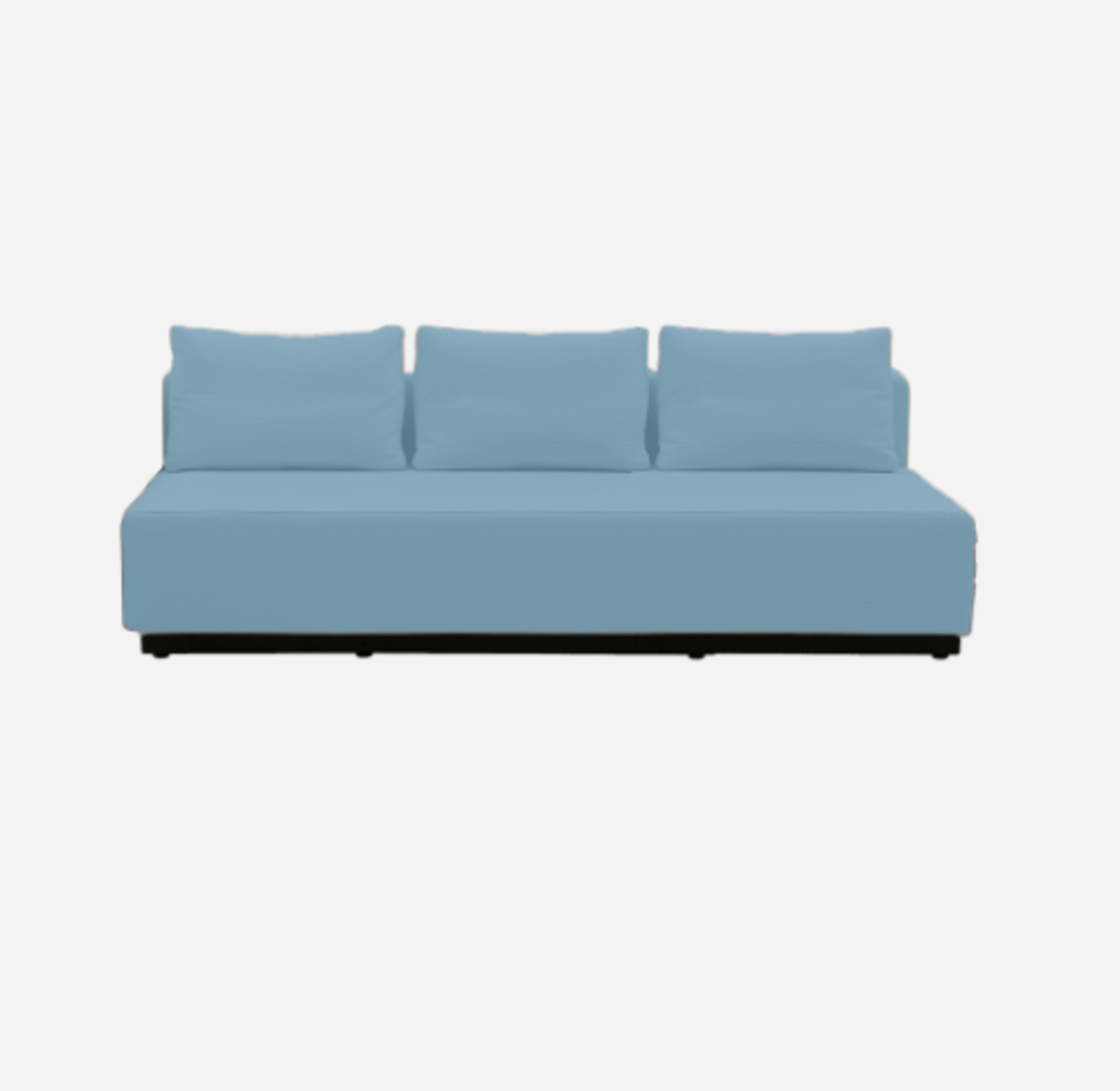 Softline Nevada 3-P Schlafsofa-Felt Melange - 858 Sky Blue