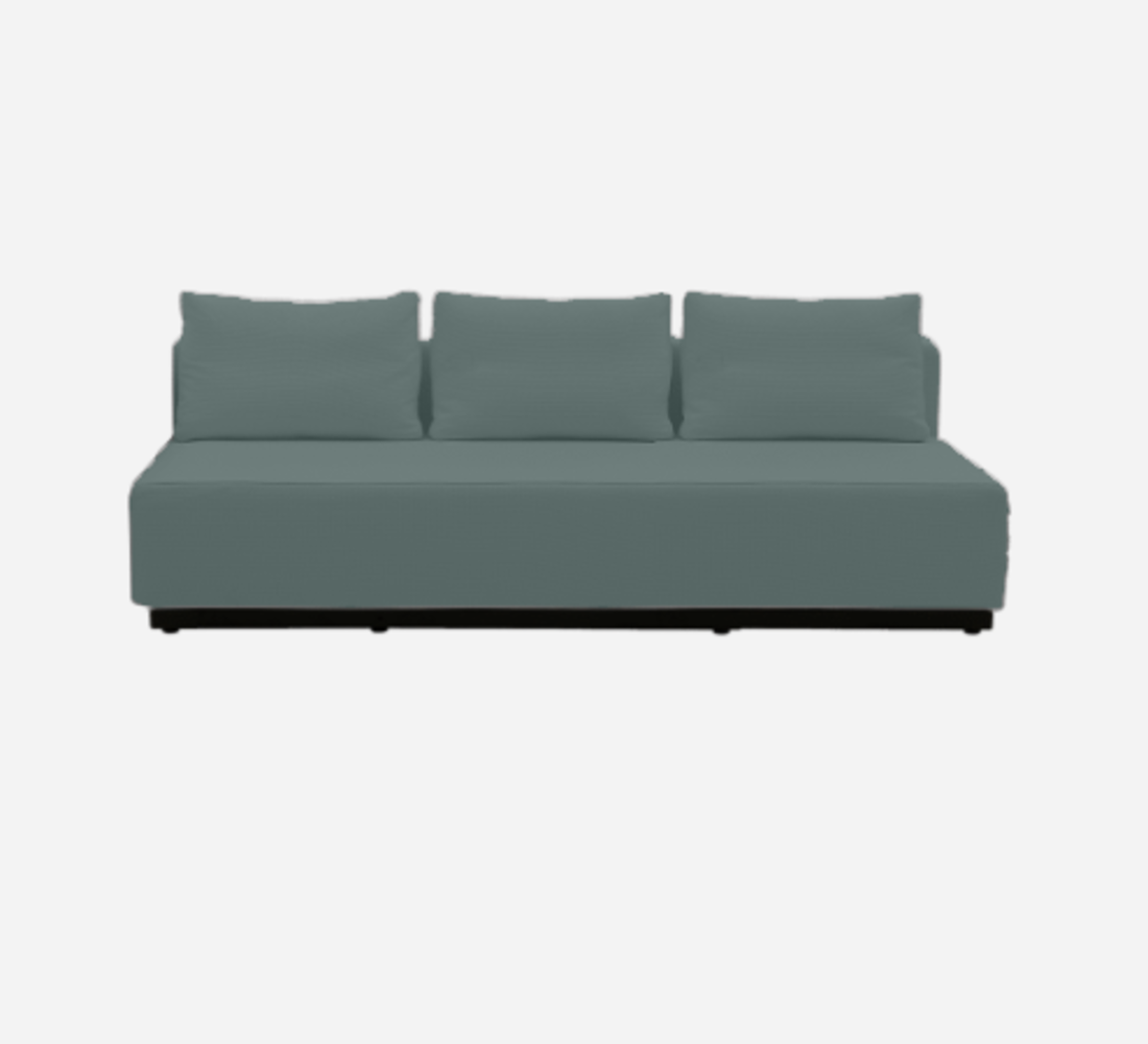 Softline Nevada 3-P Schlafsofa-Felt Melange - 293 Grey Green