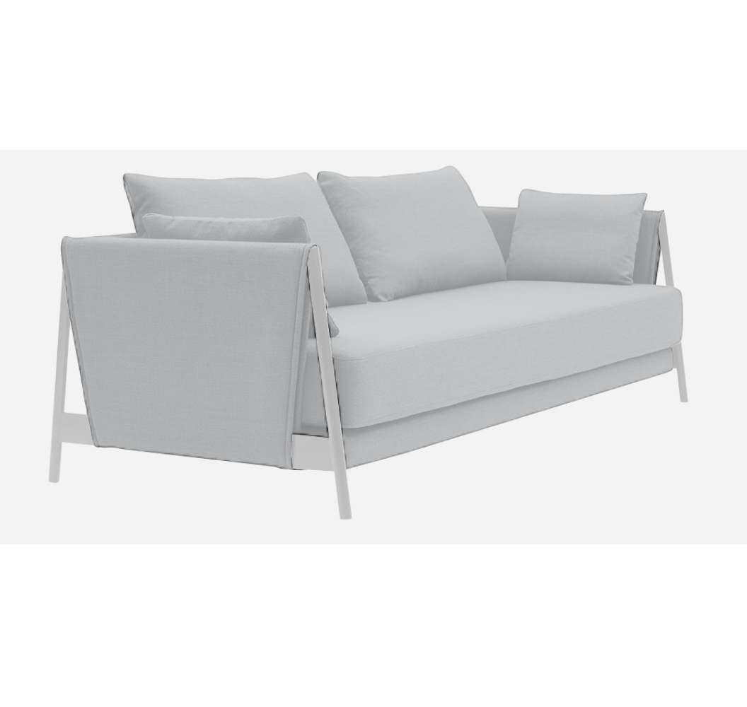 Softline Madison Schlafsofa-Eco Cotton 519 White-Chrome