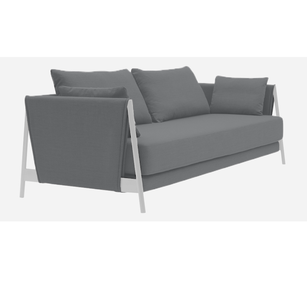 Softline Madison Schlafsofa-Eco Cotton 520 Grey/White-Chrome