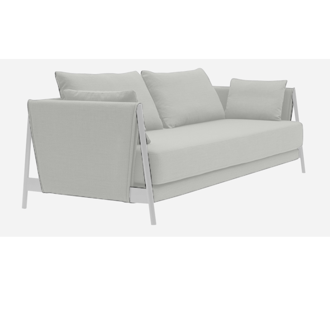 Softline Madison Schlafsofa-Divina Melange 120 White/Grey-Chrome