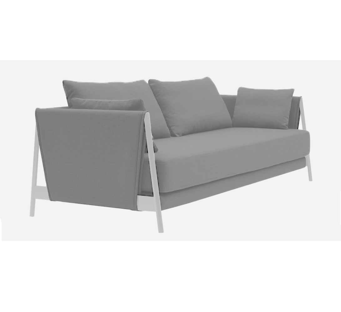 Softline Madison Schlafsofa-Hallingdal 116 White/Dark Grey-Chrome