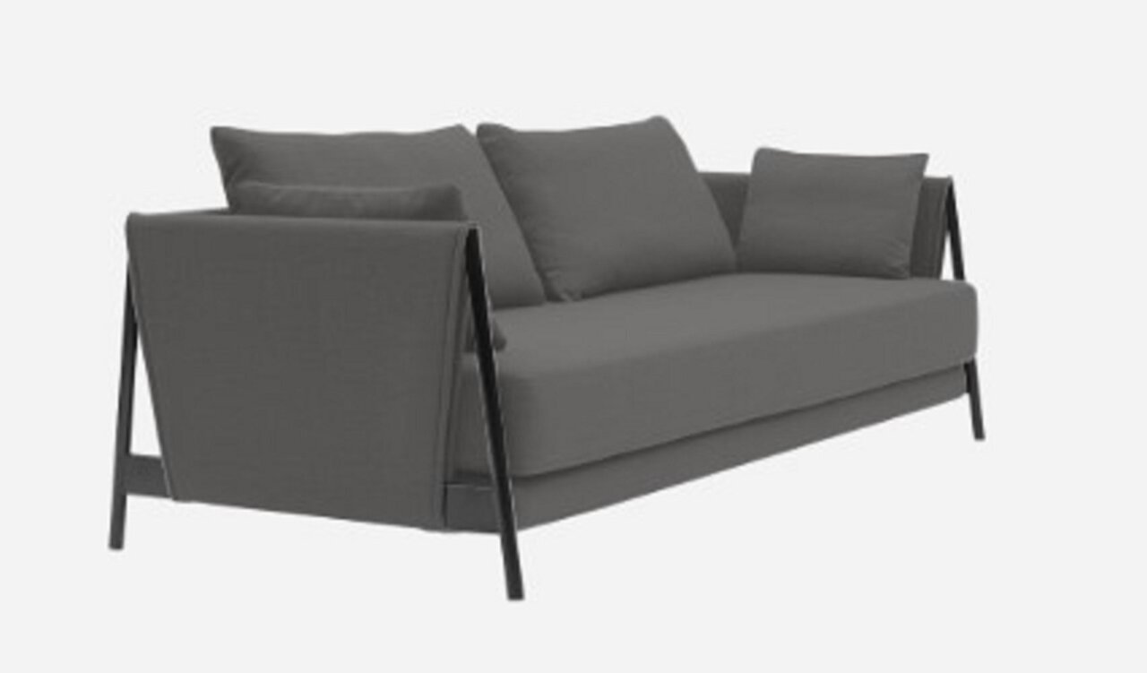 Softline Madison Schlafsofa - Cento, Felt, Felt Melange, Valencia, Velvet-Black